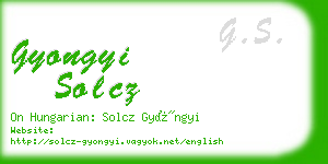 gyongyi solcz business card